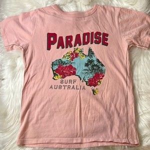 Boys Paradise Surf Australia Graphic T-shirt Size L 12